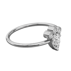 Anello Moissanite unico taglio a pera da 0,50 TCW per donna