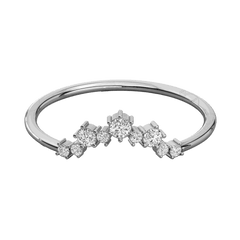 Top view 0.30 TCW Round Cut Half Eternity Moissanite Ring for Women, Half Eternity diamond RIng, Diamondn Diamond RIng.... 