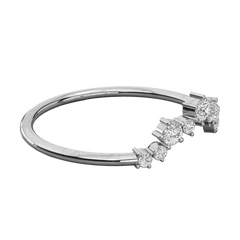 Side View 0.30 CT Round Cut Half Eternity Moissanite Ring, Round Cut diamond Ring, Moissanite Diamond Ring, Diamond Eternity Ring, Round Cut  Diamond Ring, Diamond Ring...