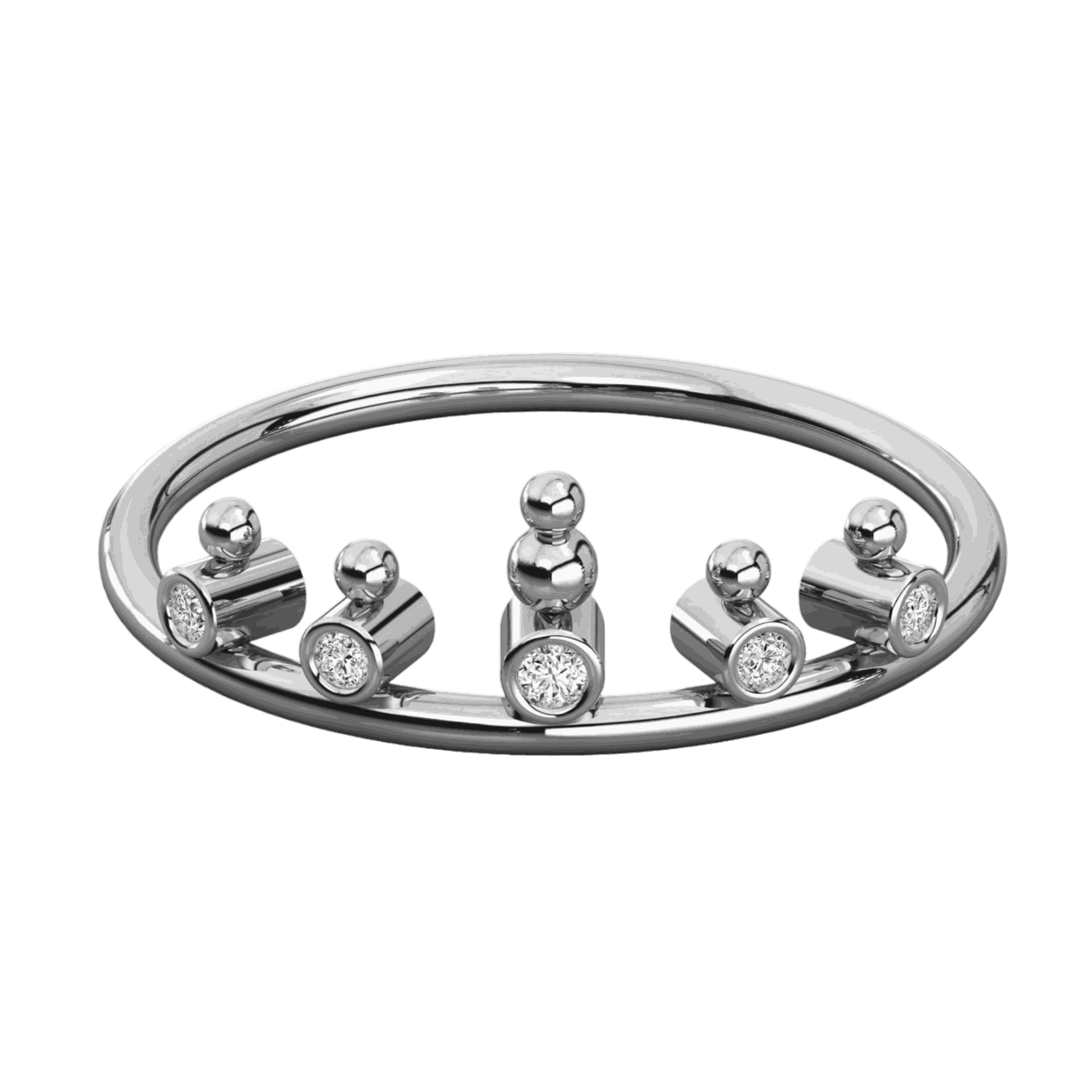 Main 0.10 CT Round Cut Half Eternity Ring