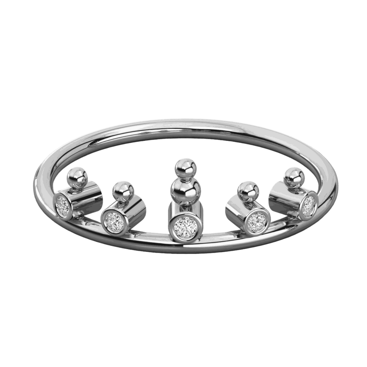 Main 0.10 CT Round Cut Half Eternity Ring