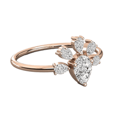 Anello Moissanite unico taglio a pera da 0,70 TCW per donna