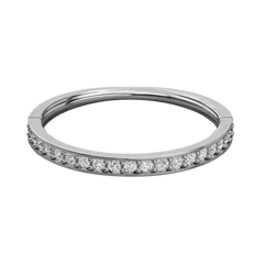 Anello Moissanite Half Eternity taglio rotondo TCW 0,60 per donna