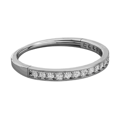 Anello Moissanite Half Eternity taglio rotondo TCW 0,60 per donna