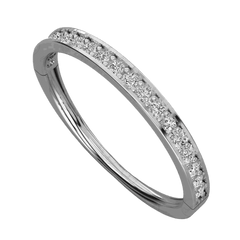 Anello Moissanite Half Eternity taglio rotondo TCW 0,60 per donna