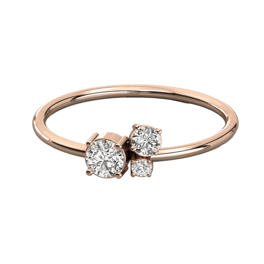 0.30 CT Round Cut 3 Stone Moissanite Ring, diamond, Ring, Diamond Ring, Moissanite Ring,  Rose Gold Ring