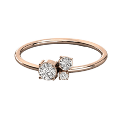 0.30 CT Round Cut 3 Stone Moissanite Ring, diamond, Ring, Diamond Ring, Moissanite Ring,  Rose Gold Ring