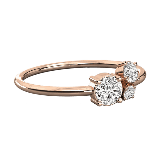 0.30 CTW Round Cut 3 Stone Moissanite Ring, Ring For women, Diamond, diamond ring, Round cut Diamond Ring, engagement ring, Three Stone Engagement Ring