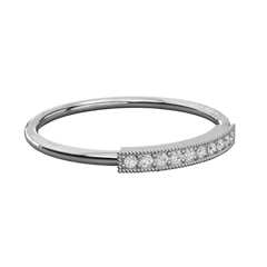 0.20 CT Round Cut Half Eternity Moissanite Ring, Ring, Diamond ring, w hite gold Diamond Ring, Round Cut