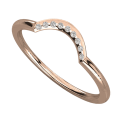 Main View 0.10 TCW Round Cut Half Eternity Rose Gold Moissanite Ring