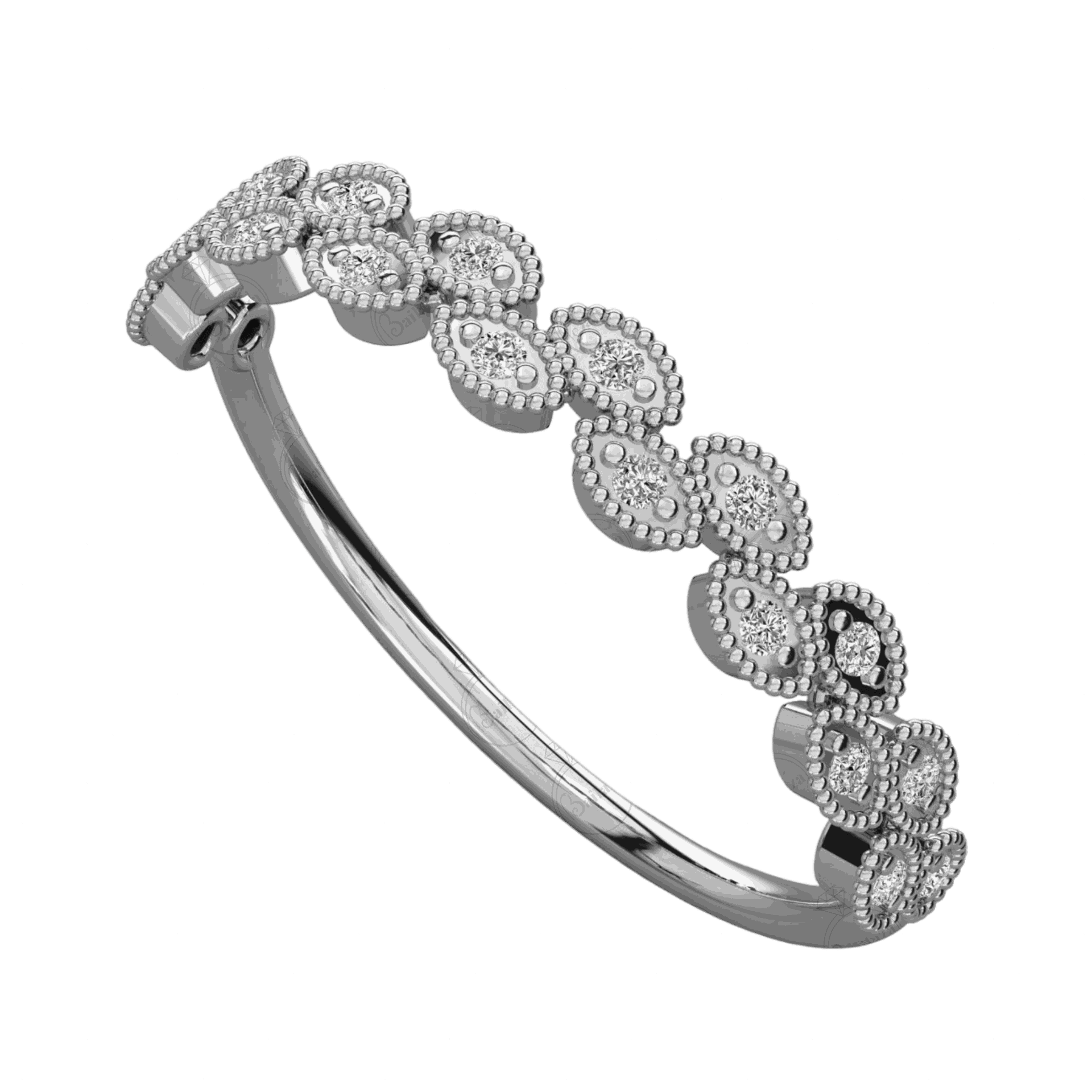 0.20 TCW Round Cut Half Eternity Moissanite Ring for Women