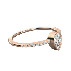 Anello da donna con moissanite solitario taglio a pera da 0,80 CTW con accenti