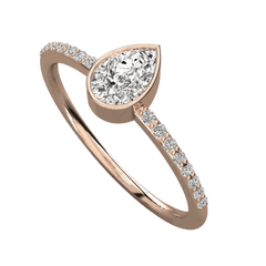 Anello da donna con moissanite solitario taglio a pera da 0,80 CTW con accenti