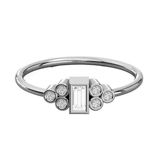 0.30 CT Baguette Cut 7 Stone Moissanite Ring, 0.30 CT Diamond Ring, Ring, 7 stone Diamond Ring, moissanite Diamond RIng, Diamond engagement Ring, Diamond Baguette cut, Seven Diamonds Ring...