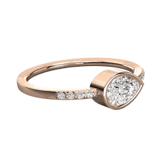 Anello da donna con moissanite solitario taglio a pera da 0,50 CTW con accenti