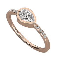 Anello da donna con moissanite solitario taglio a pera da 0,50 CTW con accenti