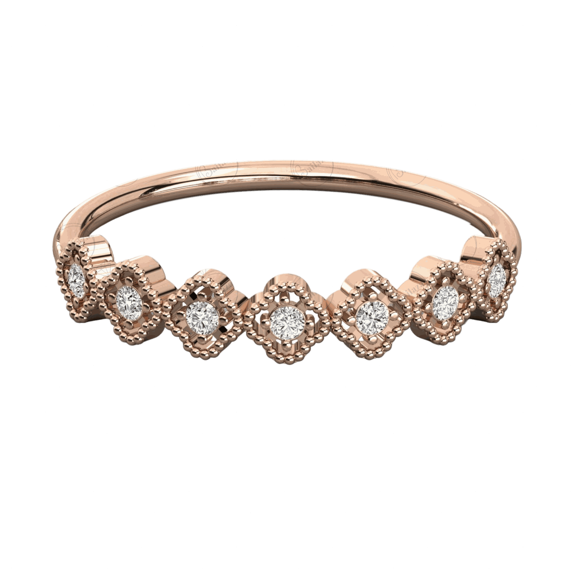 0.25 TCW Round Cut Half Eternity Moissanite Ring, diamond, diamond ring, Rose gold ring, Half Eternity Ring, 0.25 CT Ring