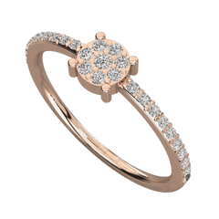 Anello da donna con solitario taglio rotondo TCW da 0,50 con accenti in moissanite