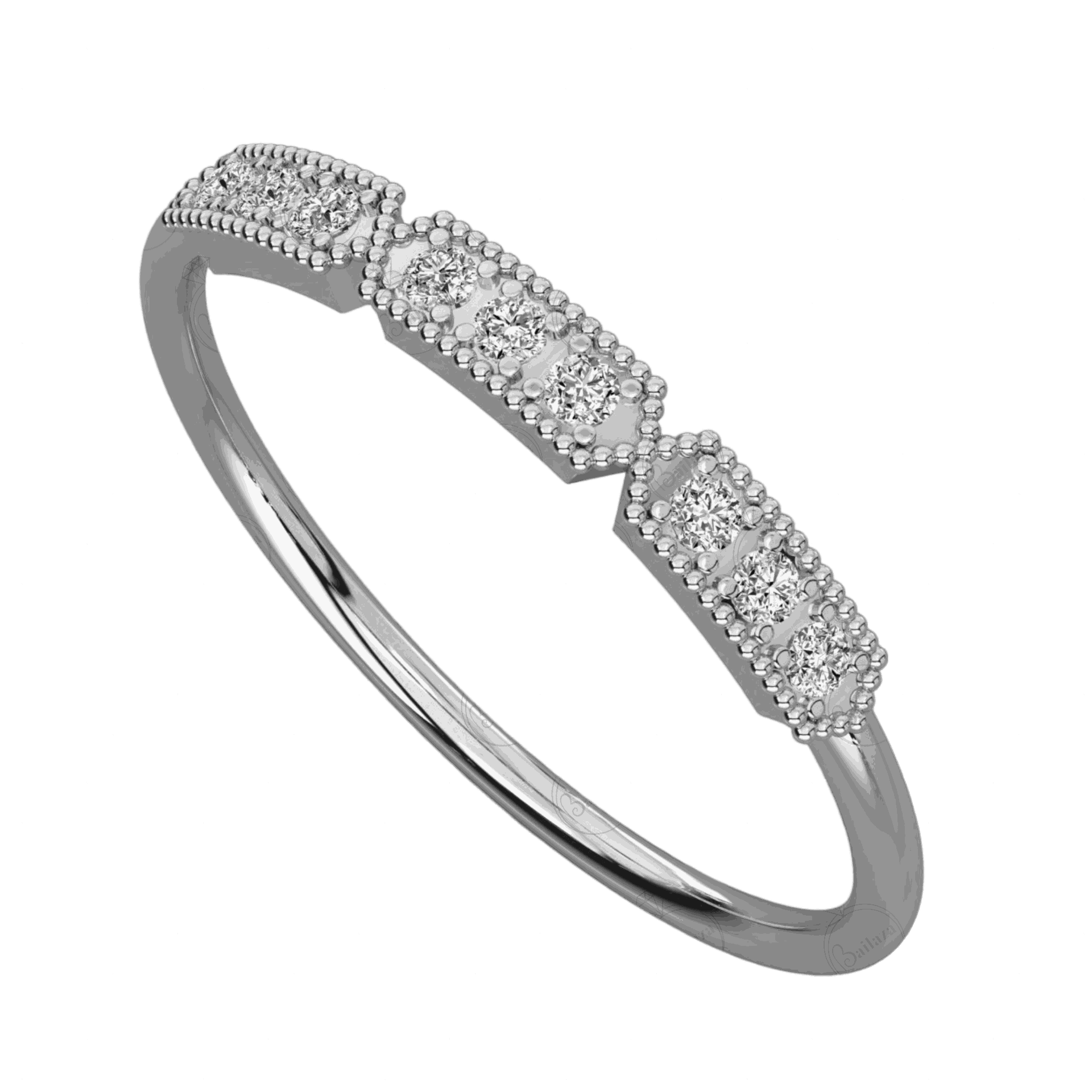 Main 0.20 CT Round Cut Half Eternity Moissanite Ring, Moissanite Ring, diamond ring, Ring, diamond ring for women, White Gold Ring