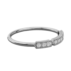 Side top view  0.20 TCW Round Cut Half Eternity Moissanite Ring, diamond ring, diamond, Half Eternity ring, 0.20 CT