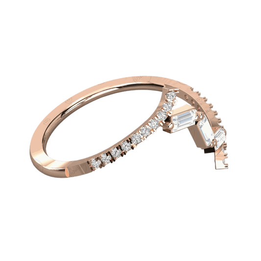 Anello Moissanite unico taglio baguette da 0,50 CTW per donna