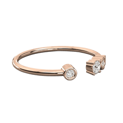 Anello Moissanite unico taglio rotondo 0,15 TCW per donna