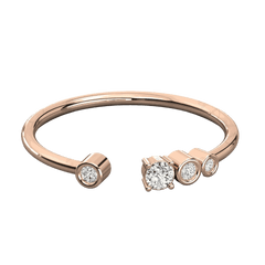 Anello Moissanite unico taglio rotondo 0,15 TCW per donna