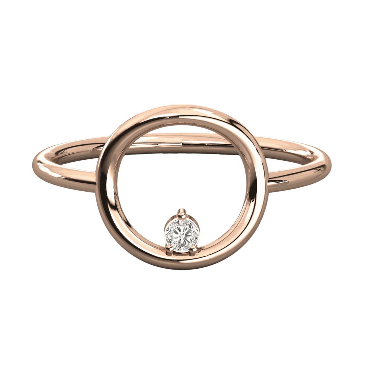 Anello solitario Moissanite taglio rotondo 0,10 TCW per donna