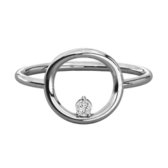 Anello solitario Moissanite taglio rotondo 0,10 TCW per donna