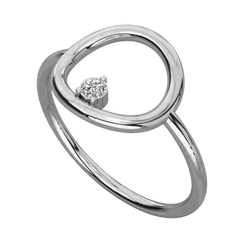 Anello solitario Moissanite taglio rotondo 0,10 TCW per donna