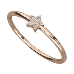 Anello Moissanite unico taglio rotondo 0,10 TCW per donna