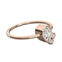 Anello da donna con 3 pietre in moissanite taglio a pera da 0,70 TCW