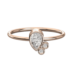 Anello da donna con 3 pietre in moissanite taglio a pera da 0,70 TCW