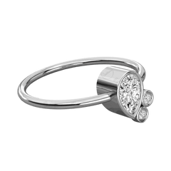 Anello da donna con 3 pietre in moissanite taglio a pera da 0,70 TCW