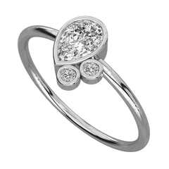 Anello da donna con 3 pietre in moissanite taglio a pera da 0,70 TCW