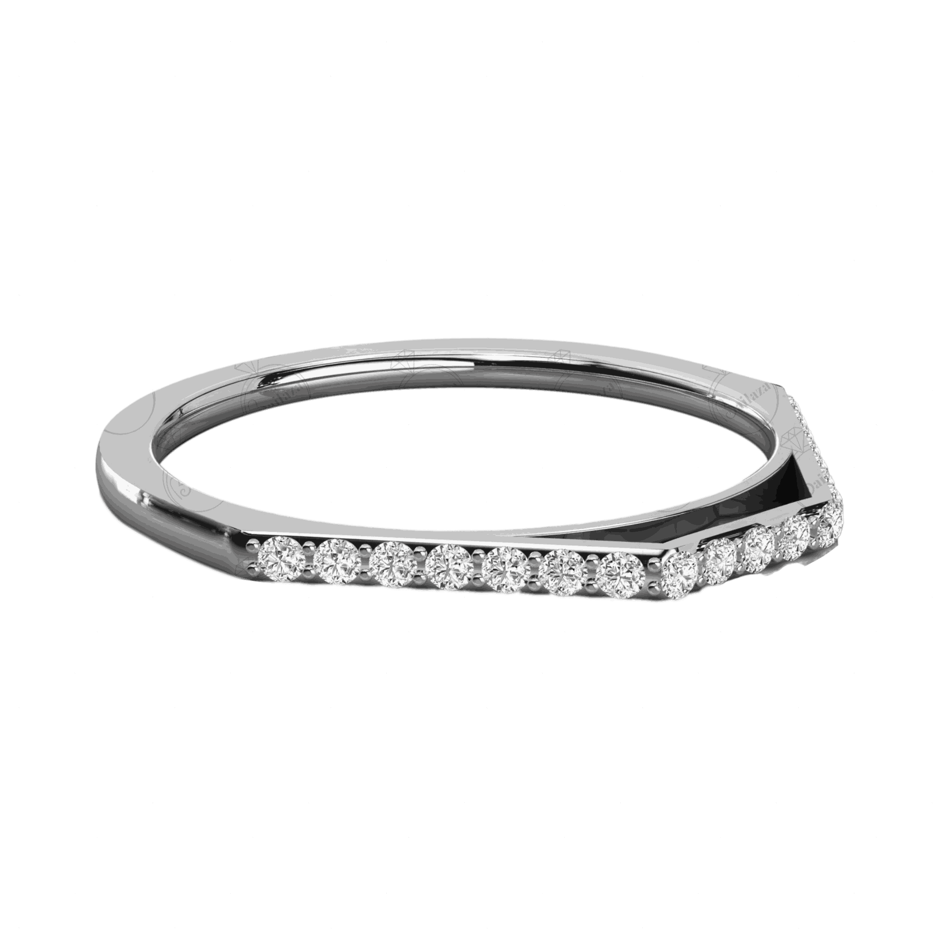 0.20 CT Round Cut Half Eternity Moissanite Ring, Diamond ring, Ring, White Gold Diamond