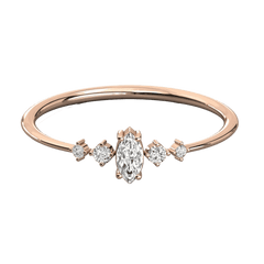 0.25 CT Marquise Cut 5 Stone Moissanite Ring