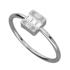 Top View 0.40 CT Baguette Cut Unique Moissanite Ring for Women, Baguette Cut Ring, diamond Ring, Moissanite Ring...