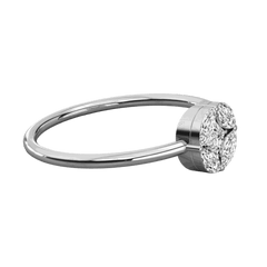 Anello da donna con moissanite taglio principessa da 0,20 TCW e 5 pietre