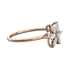 0.40 TCW Marquise Cut Halo Moissanite Ring for Women