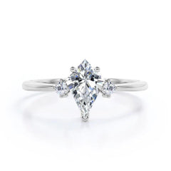 1.30 TCW Kite Cut 3 Stone Moissanite Ring for Women