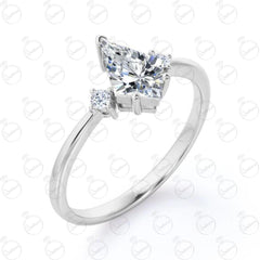 Anello da donna con 3 pietre Moissanite taglio aquilone da 1,30 TCW