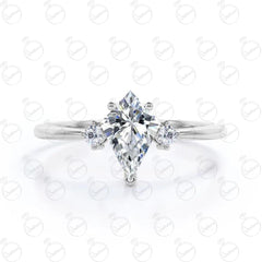 1.30 TCW Kite Cut 3 Stone Moissanite Ring for Women