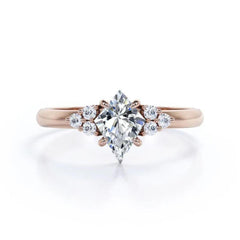 1.30 TCW Kite Cut 7 Stone Moissanite Ring for Women