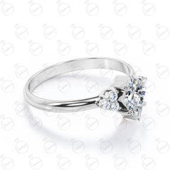 1.30 TCW Kite Cut 7 Stone Moissanite Ring for Women