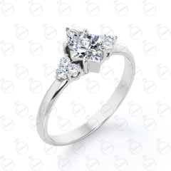 1.30 TCW Kite Cut 7 Stone Moissanite Ring for Women