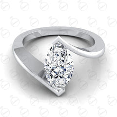 Anello da donna con moissanite solitario taglio marquise da 2,50 CTW