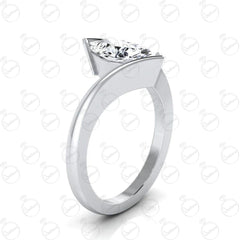 Anello da donna con moissanite solitario taglio marquise da 2,50 CTW