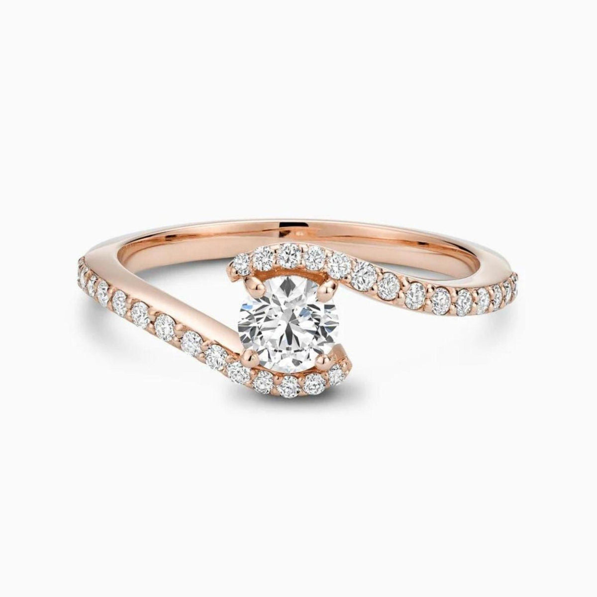 1.00 TCW Round Cut Solitaire With Accents Moissanite Ring for Women