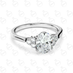 Anello Moissanite TCW taglio ovale 7 pietre da donna 2.20